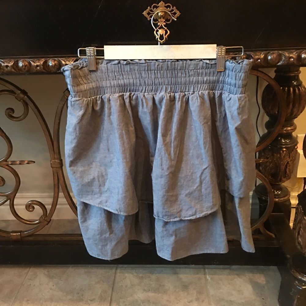ADORABLE FUN Blue Two Ruffle Skirt - Picture 3 of 17